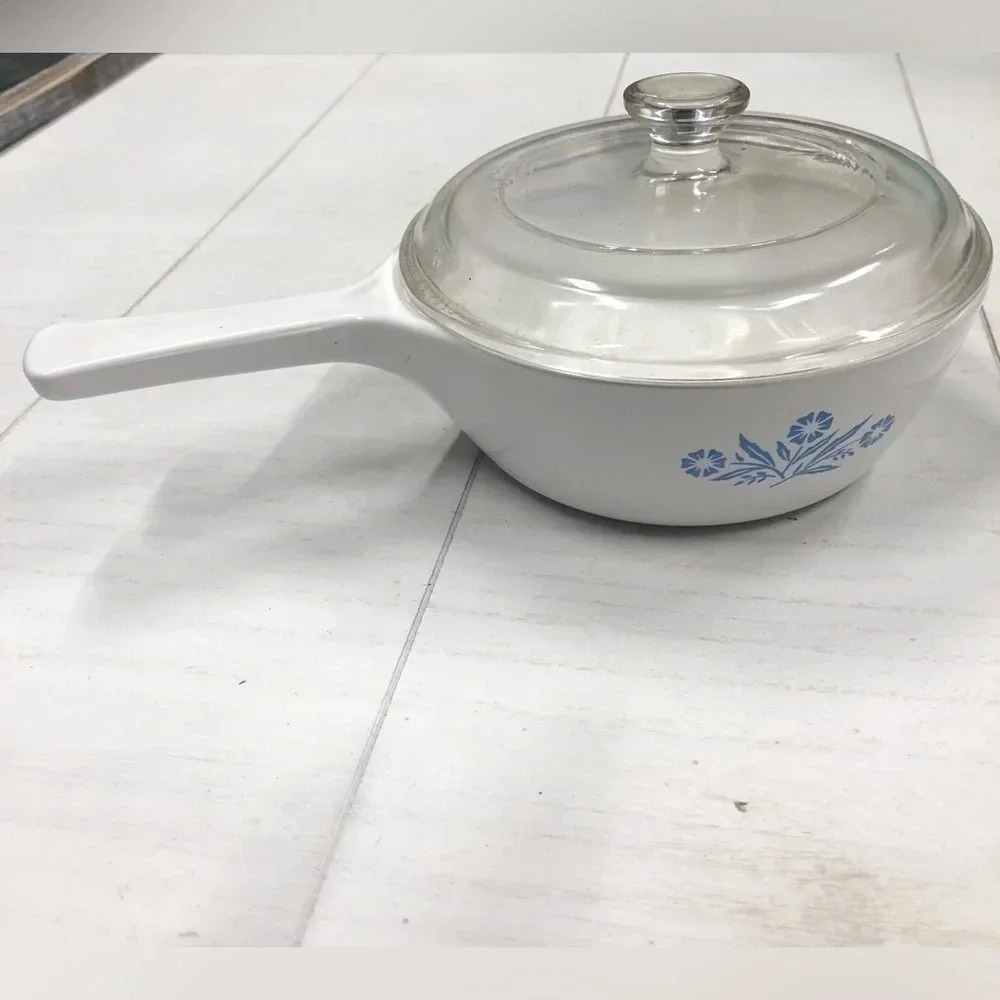 Vintage Corning‎ Ware Cornflower Blue 1 Pint Menuette Pan With Lid P-81-B